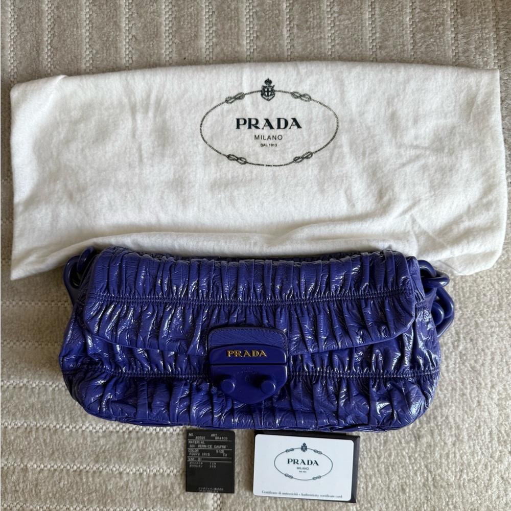 Prada Vernice Gaufre Purple/Iris Patent Bag